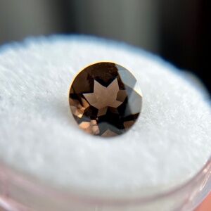 🤎 1.9 CT Natural SMOKY QUARTZ Rich Brown Round Faceted Gemstone
